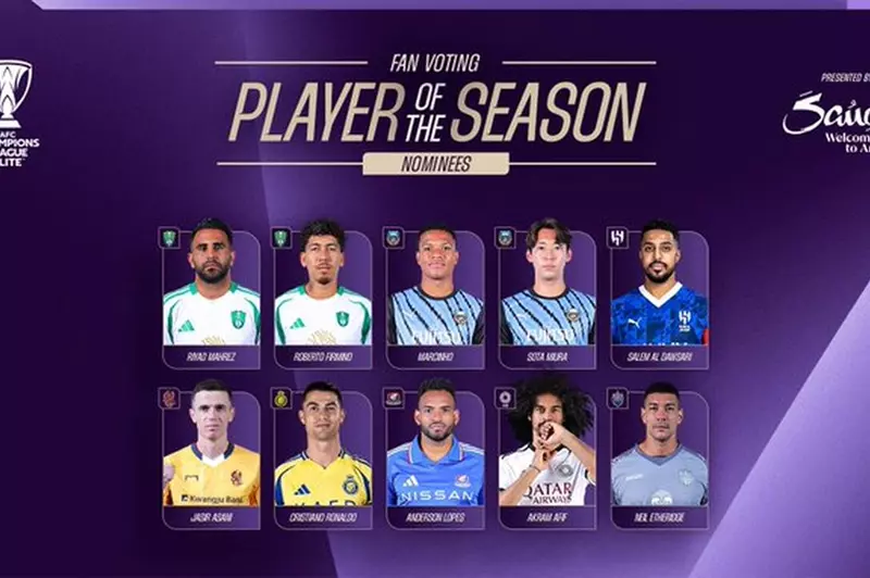 عشرة لاعبين بارزين يتنافسون على جائزة أفضل لاعب في دوري أبطال آسيا: رونالدو، محرز والدوسري في الصدارة
